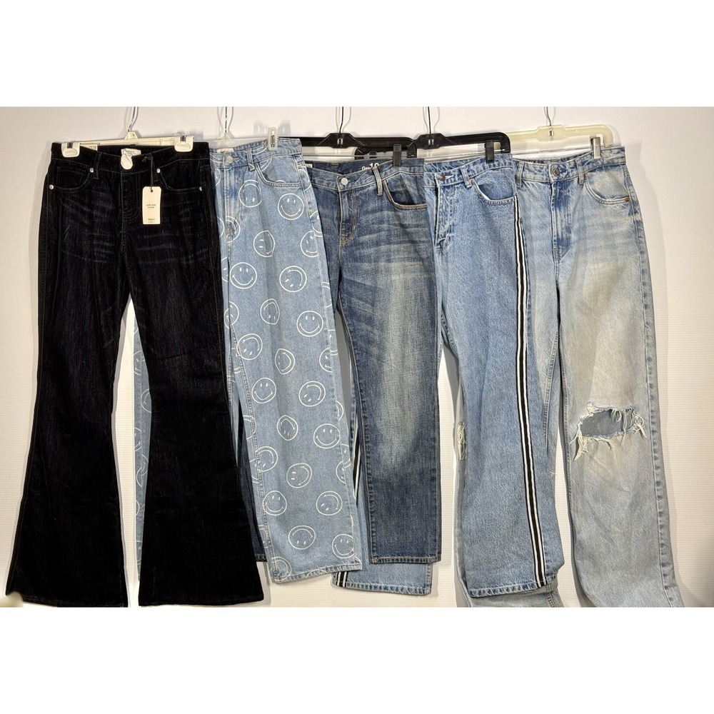 Womens Y2K Jeans Bundle/Lot 5 Pcs - Size 28 Jordache Forever 21 Zara H&M Flare